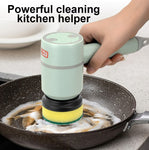 Multifunctional Electric Cleaning Household Brush Automatic Handheld Charging 1200mAh- Green